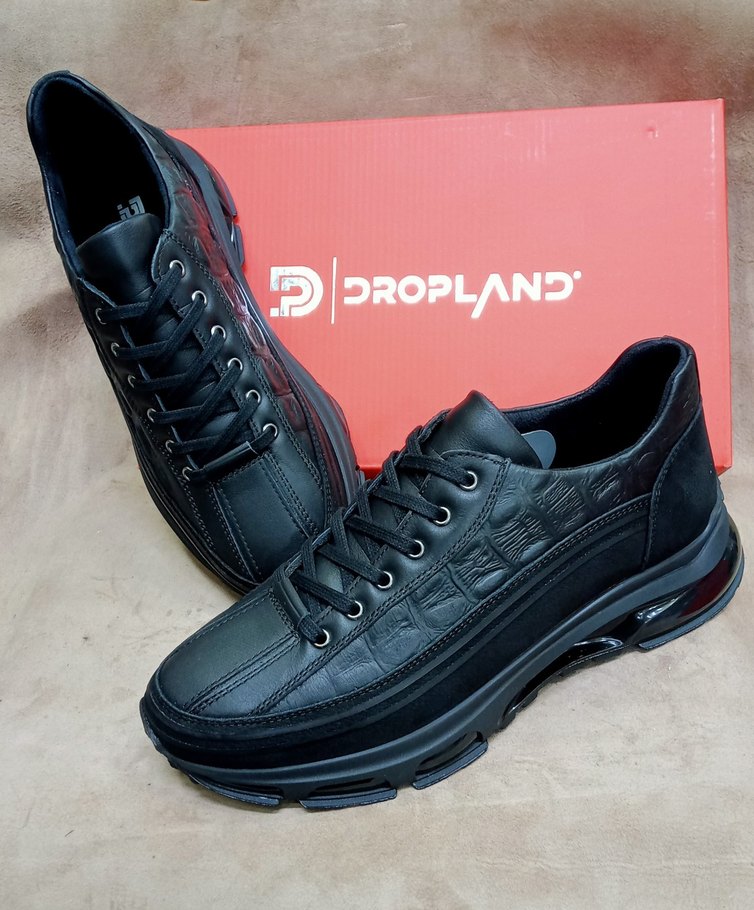 Siyah Yılan Desenli Bağcıklı Erkek Spor Ayakkabı - Görsel 5