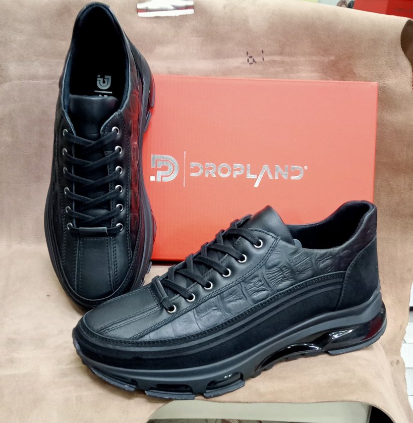 Siyah Yılan Desenli Bağcıklı Erkek Spor Ayakkabı - Görsel 3