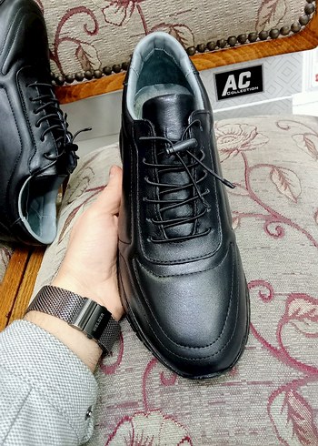 Siyah Bağcıklı Erkek Günlük Spor Ayakkabı - Görsel 2