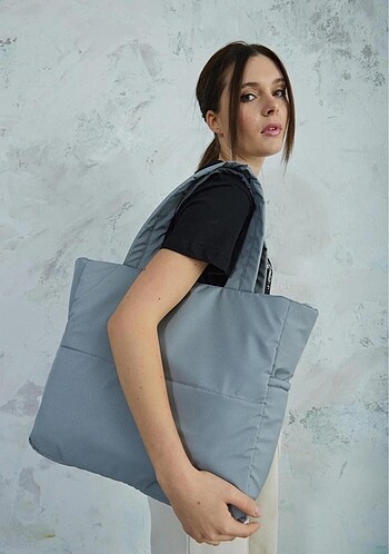 Puf Kumaş Shopper Çanta Napoli