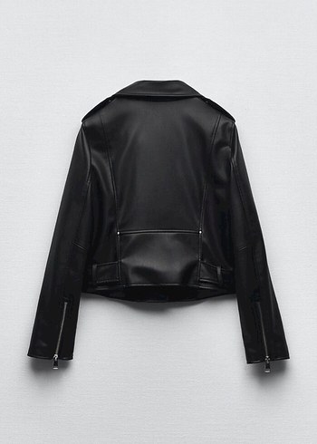 Zara Siyah Kemerli Deri Biker Ceket