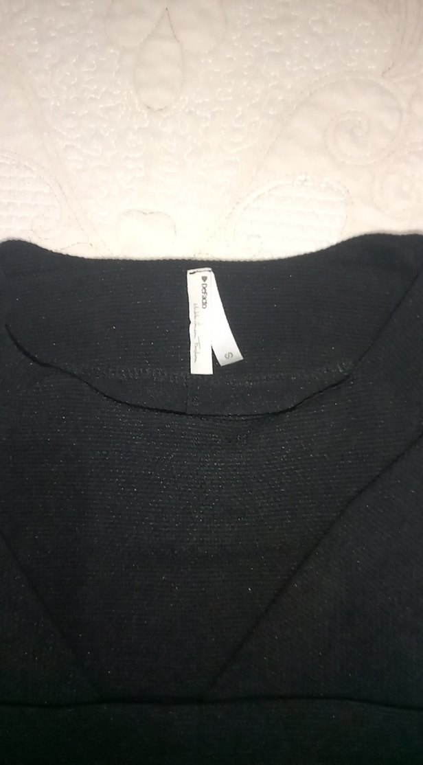 Siyah V Yaka Uzun Kollu Midi Kalem Elbise - Görsel 4