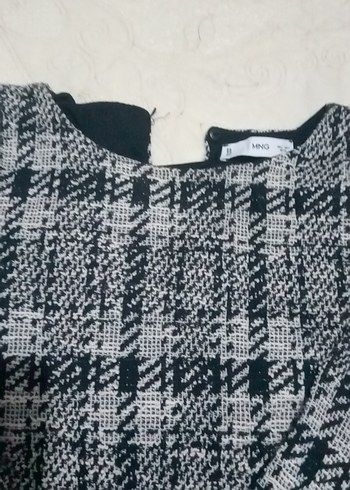 Gri Ekose Midi Örgü Triko Elbise - Görsel 3