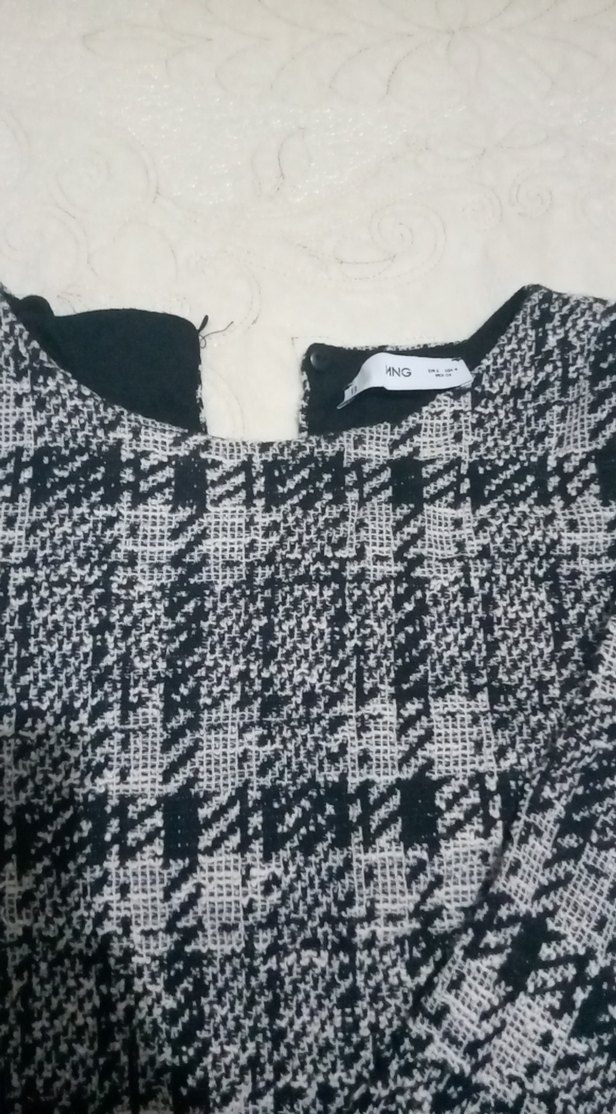 Gri Ekose Midi Örgü Triko Elbise - Görsel 4