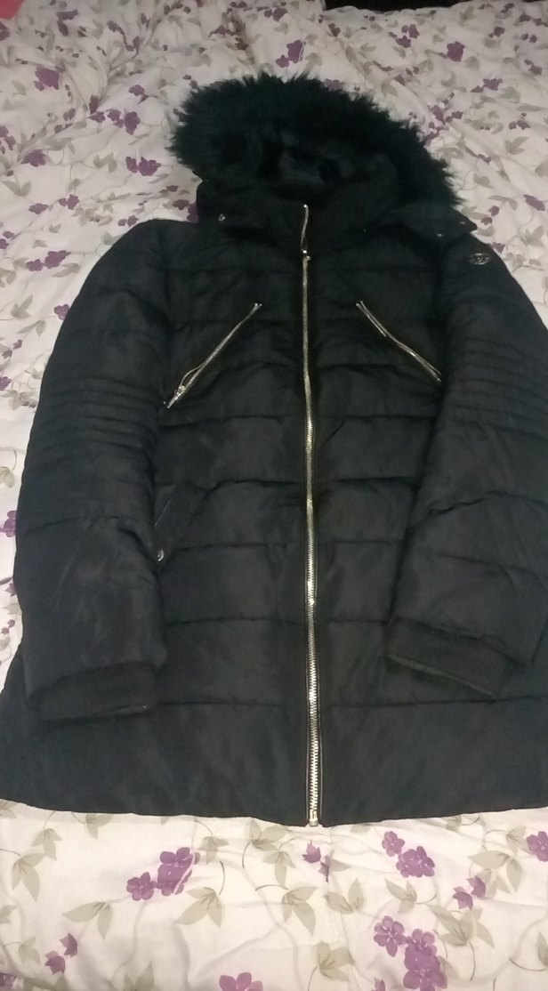 Kadın Siyah Uzun Fermuarlı Kış Montu - Görsel 2