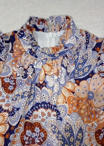 Uzun Kollu Desenli Bohem Elbise - Görsel 5