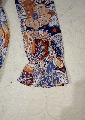 Uzun Kollu Desenli Bohem Elbise - Görsel 4