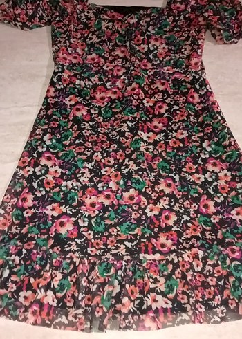 Çiçek Desenli Uzun Bohem Elbise - Görsel 2