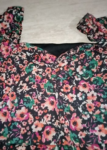 Çiçek Desenli Uzun Bohem Elbise - Görsel 5