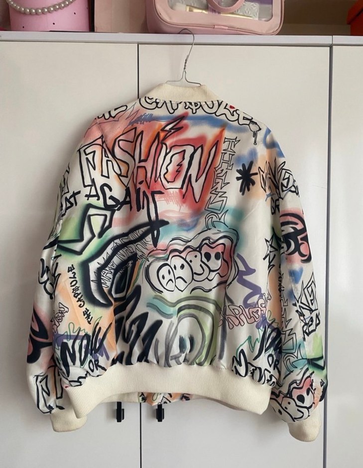 Bershka Çok Renkli Baskılı Street Wear Ceket - Görsel 5