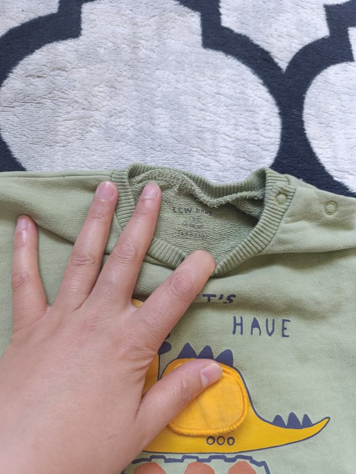 Yeşil renk Erkek Bebek Örme Sweatshirt ve Pantolon Takımı - Görsel 2