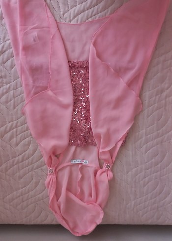 Pembe Payetli Kız Buluz - Görsel 2