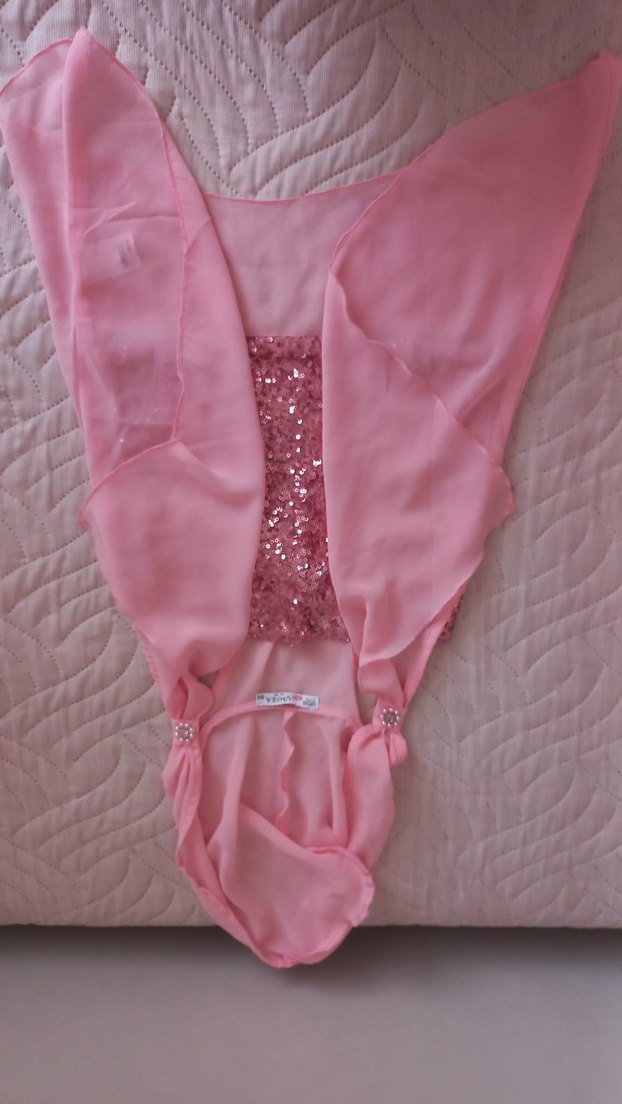 Pembe Payetli Kız Buluz - Görsel 2