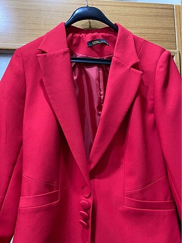 38 Beden kırmızı Renk Kırmızı blazer ceket