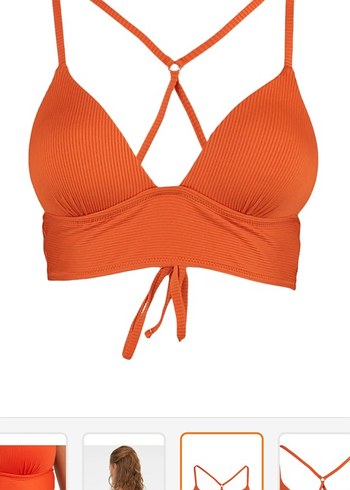38 Beden Push up dokulu Turuncu İpli Kadın Bikini Üstü