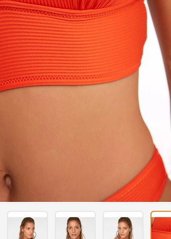 Trendyol & Milla Push up dokulu Turuncu İpli Kadın Bikini Üstü