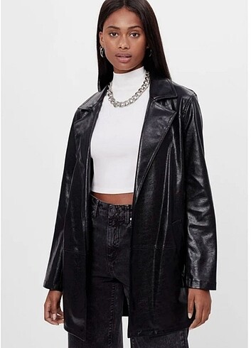 Bershka Deri Blazer Ceket