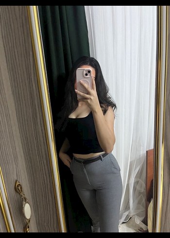 Gri pantolon kumaş yüksek bel