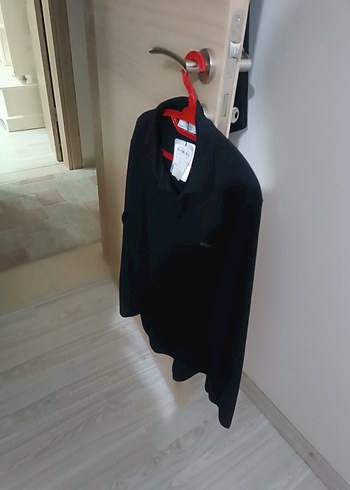 Siyah Polo Yaka Regular Fit Sweatshirt sifir hic giyilmedi - Görsel 4