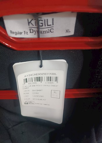 Siyah Polo Yaka Regular Fit Sweatshirt sifir hic giyilmedi - Görsel 7