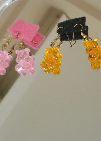 Renkli Boncuklu Ayıcıklı Küpe - Görsel 7