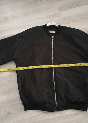 Kadın Siyah Deri Baskılı Bomber Ceket - Görsel 6