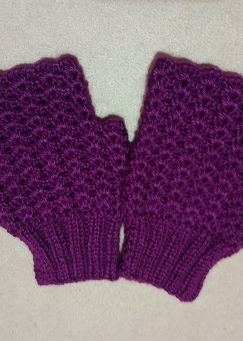 Mor Örgü Kadın Eldiveni - Görsel 5