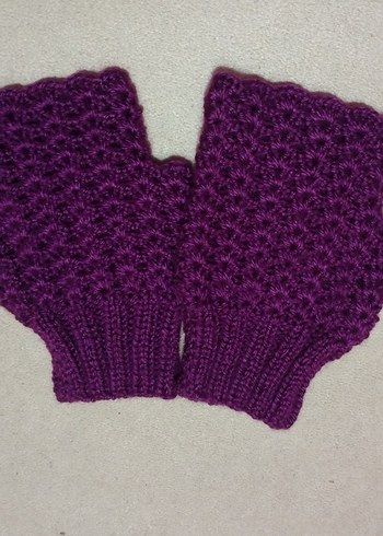 Mor Örgü Kadın Eldiveni - Görsel 6