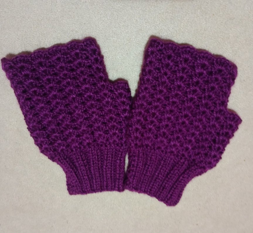 Mor Örgü Kadın Eldiveni - Görsel 5