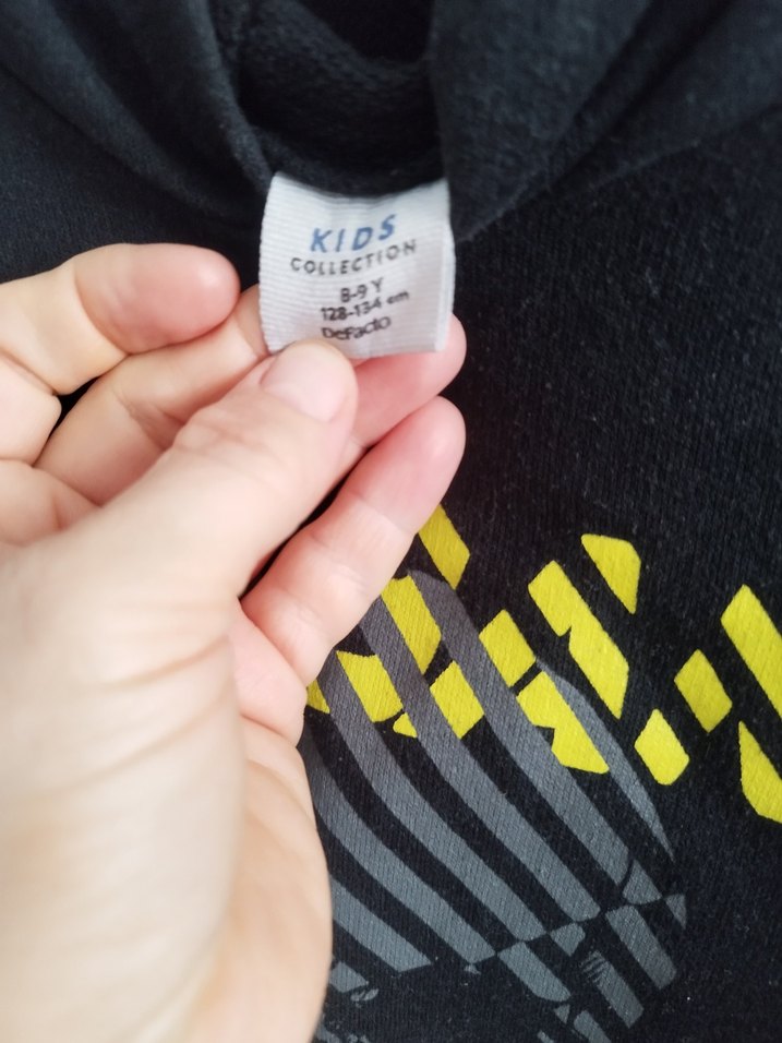 Siyah Kapüşonlu Erkek Sweatshirt - Görsel 2