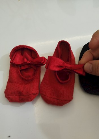 3 tane 100 Kız Çocuk Kırmızı Fiyonklu Babet Ayakkabı - Görsel 2