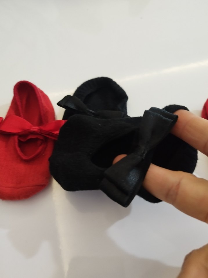 3 tane 100 Kız Çocuk Kırmızı Fiyonklu Babet Ayakkabı - Görsel 3