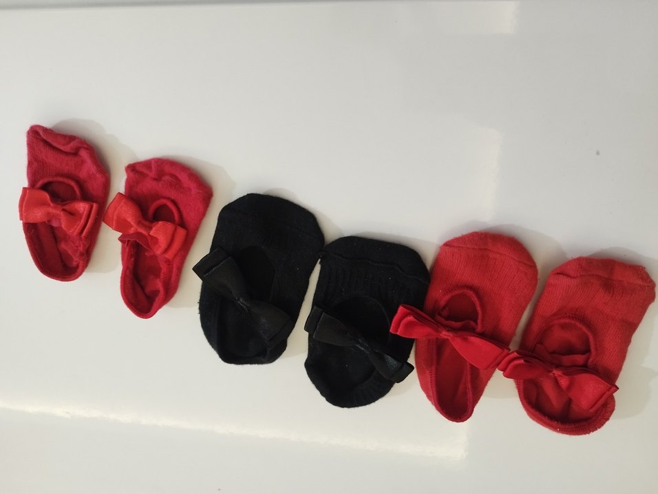 3 tane 100 Kız Çocuk Kırmızı Fiyonklu Babet Ayakkabı - Görsel 5