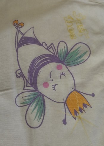 Kız Çocuk Beyaz Baskılı Kısa Kollu Tişört - Görsel 4