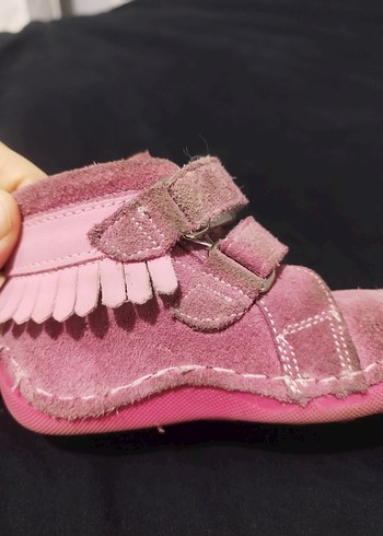 Pembe Süet Fırfırlı Bohem Kız Bebek İlk Adım Ayakkabısı - Görsel 5