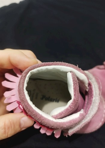 Pembe Süet Fırfırlı Bohem Kız Bebek İlk Adım Ayakkabısı - Görsel 3