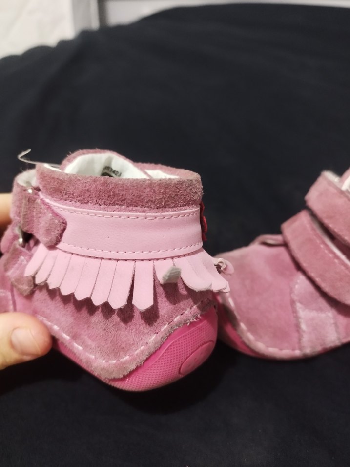Pembe Süet Fırfırlı Bohem Kız Bebek İlk Adım Ayakkabısı - Görsel 4