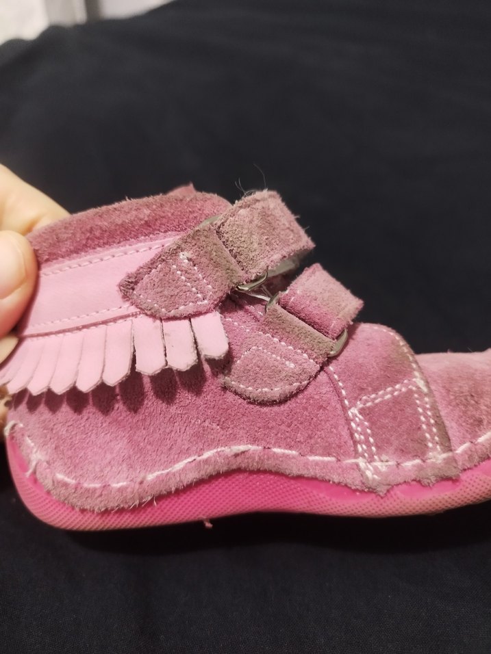 Pembe Süet Fırfırlı Bohem Kız Bebek İlk Adım Ayakkabısı - Görsel 5