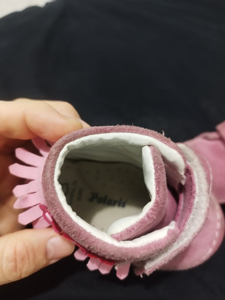 Pembe Süet Fırfırlı Bohem Kız Bebek İlk Adım Ayakkabısı - Görsel 3