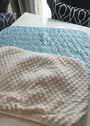 Beyaz mavi Bebek alt açma örtüsü Yumuşak Dokulu - Görsel 4