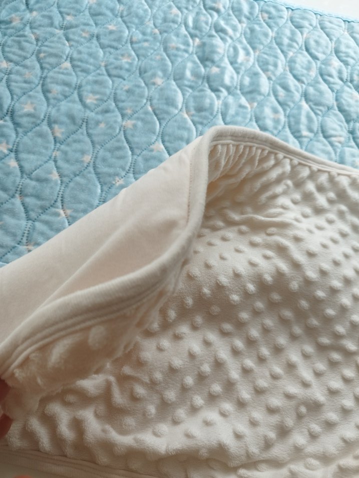 Beyaz mavi Bebek alt açma örtüsü Yumuşak Dokulu - Görsel 2