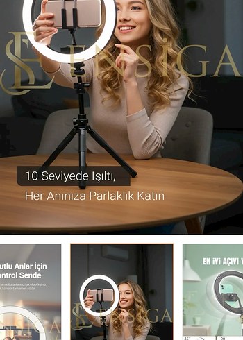 LED Işıklı Telefon Tutucu ve Tripod - Görsel 3