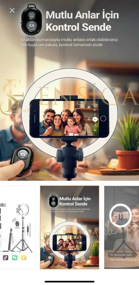 LED Işıklı Telefon Tutucu ve Tripod - Görsel 2