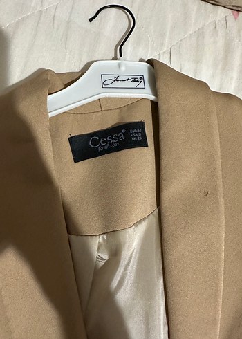 Bej Düğmeli Kadın Blazer Ceket - Görsel 3