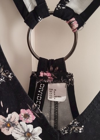 H&M H&M marka Çiçek Desenli Siyah #Salopet #elbise