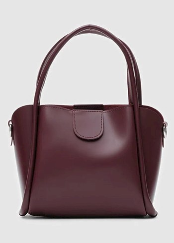 Shule Bags Beca Bordo Deri Kadın Omuz Çantası - Görsel 2