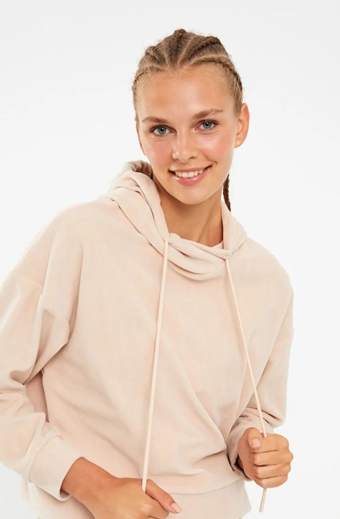 LCW Bej Yüksek Yakalı Kadın Sweatshirt - Görsel 2