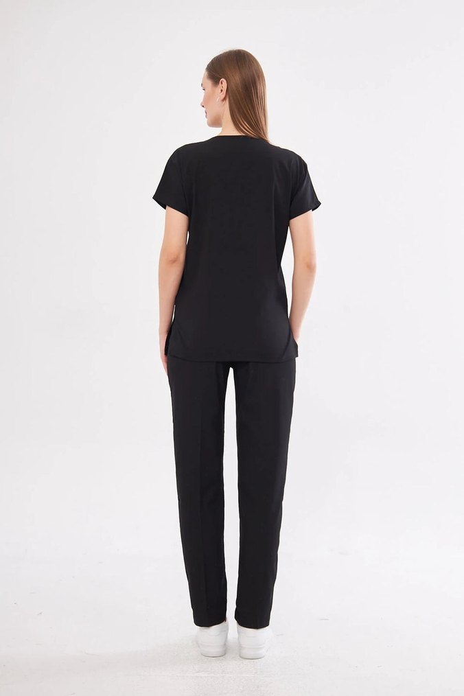 Classic - Siyah Kadın Likralı Üniforma Takımı - Görsel 2