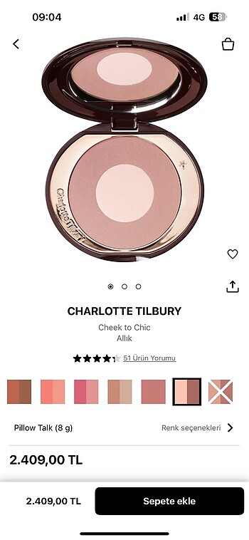 Charlotte tilbury pillow talk allık