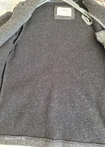 Zara Gri Erkek Çocuk Yün Düğmeli ceket - Görsel 3